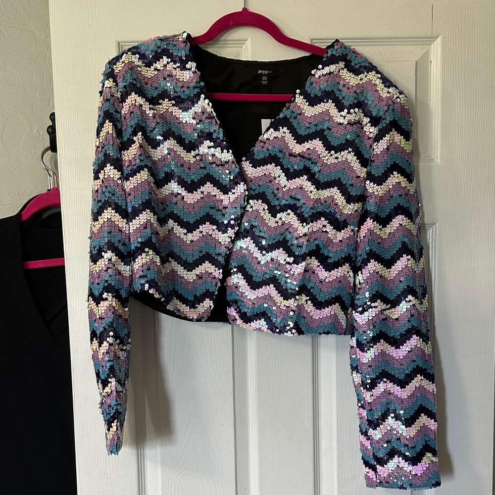 Nasty Gal Multicolor Sequin Jacket